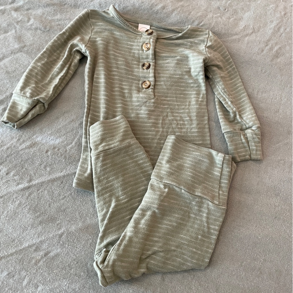 Lou Lou & Company Kids Pajama Set in Olive Green